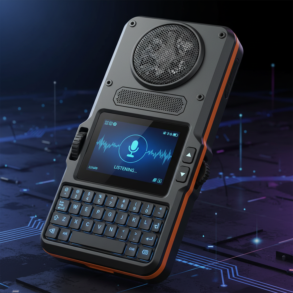 LilyGO T-Deck Echo voice-enabled handheld with microphone and speaker